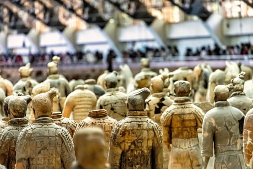 Terracotta Warrior Statues in Qin Shi Huangdi Tomb,Xi'an,China.