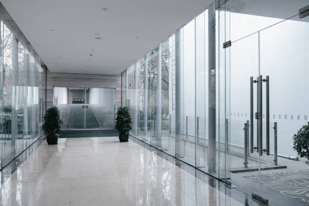 istock Interior of luxury hotel corridor 1387293381