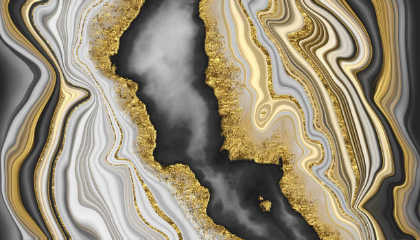 3d render, abstract black white marble background with golden veins, artificial stone texture, modern wallpaper 3d render, abstract black white marble background with golden veins, artificial stone texture, modern wallpaper geode pattern stock pictures, royalty-free photos & images