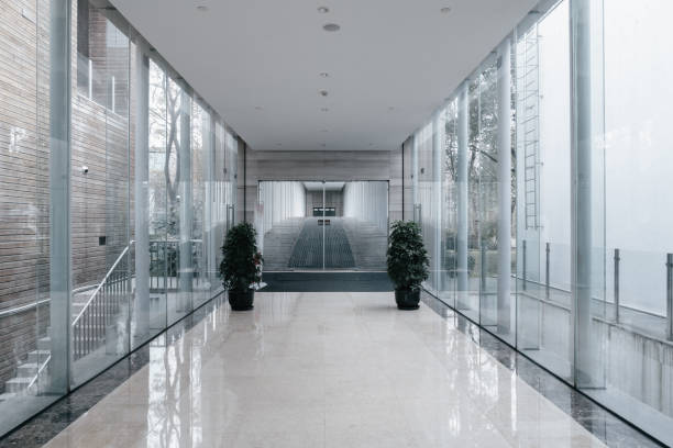 istock Interior of luxury hotel corridor 1387293483