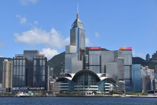 Victoria Harbour and Hong Kong Skyline stock photo
