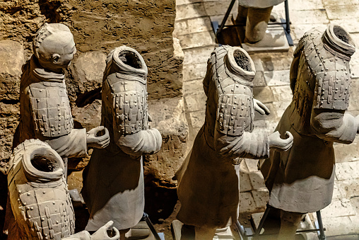 Terracotta Warrior Statues in Qin Shi Huangdi Tomb,Xi'an,China.