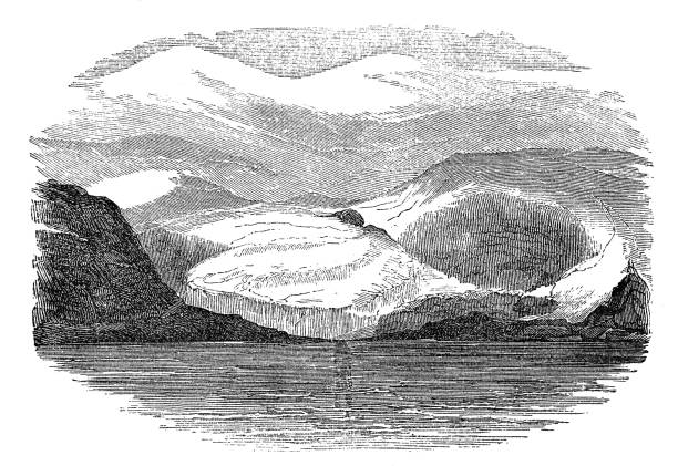 istock Antique illustration - glacier protruding at Cache Island - Greenland 1387295538