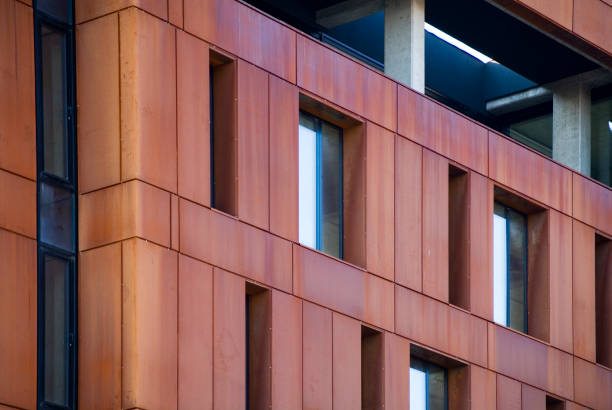istock Detail of modern architecture corten building facade. 1387296494