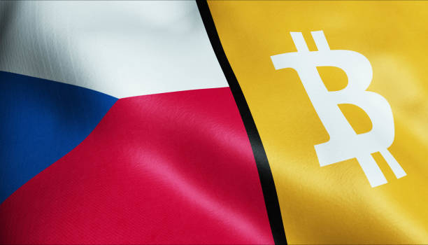 istock 3D Waving Czech Republic and Bitcoin Flag 1387296723