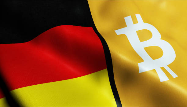 istock 3D Waving Germany and Bitcoin Flag 1387299152