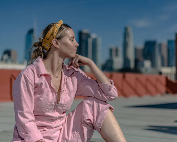 istock Rosie the Yogi does Rooftop Yoga 1387306781