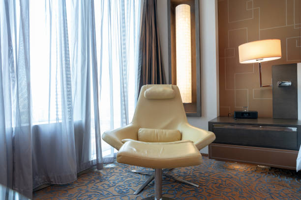 Elegant and comfortable home and hotel bedroom interior.