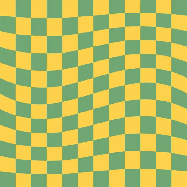 Vector illustration of Twisted checkered colorful background