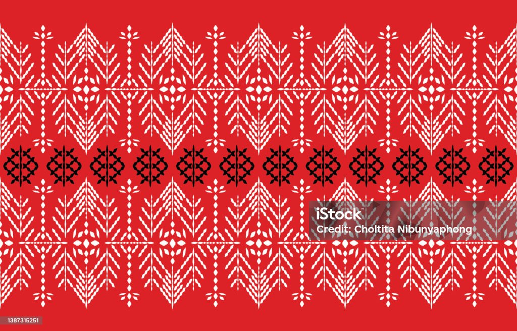 Ethinic Pattern Red Red Ethnic Abstract Pattern Art Stock Illustration - Download Image Now ...