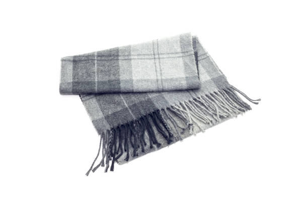 istock Gray male scarf on a white background 1387316288