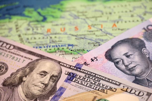 dolar amerykański i chiński juan na mapie rosji - kuai zdjęcia i obrazy z banku zdjęć