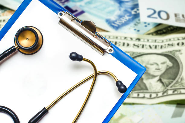 istock Stethoscope isolated on white. Empty copy space cardiologist doctor background. Medical instrument device. 1387319134