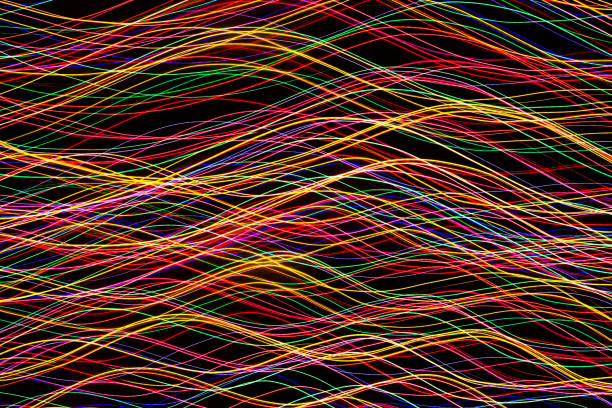 Abstract night life background. Glowing lines design.