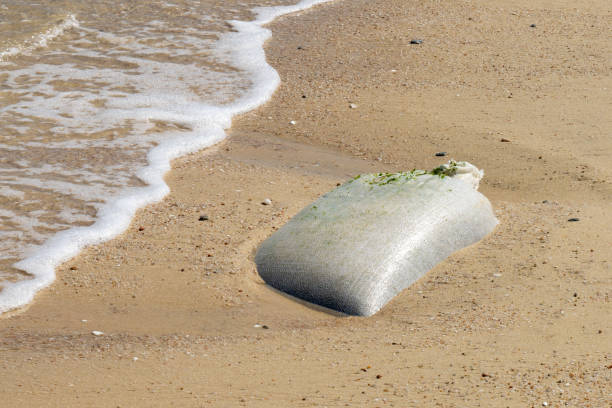 istock Sand bag used for cost erosion protection 1387320883