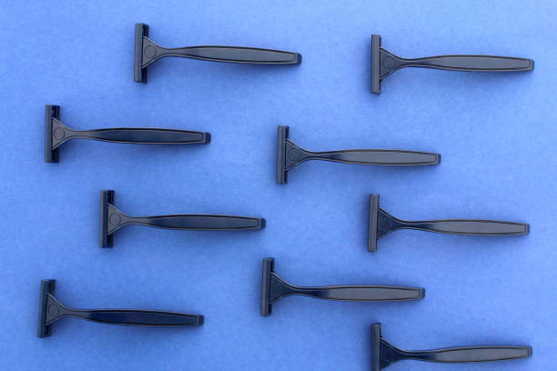 istock Background from men's disposable razors. 1387328960