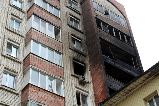 High-rise building after the fire.
