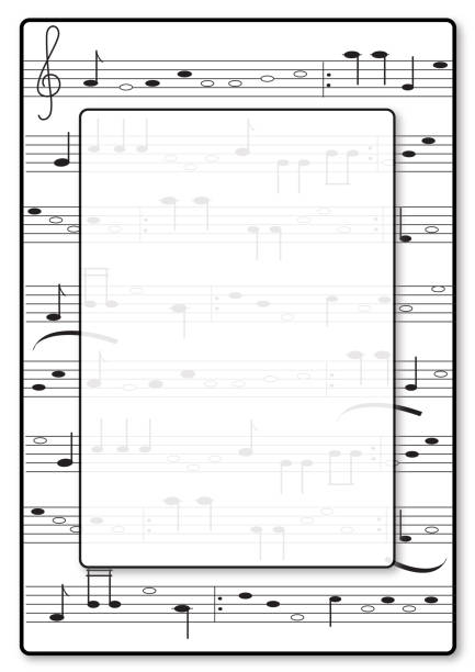 zaproszenie muzyczne. - ticket classical concert isolated on white white background stock illustrations