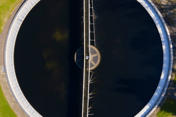 istock Sewage Treatment Plant, Aerial View 1387340010