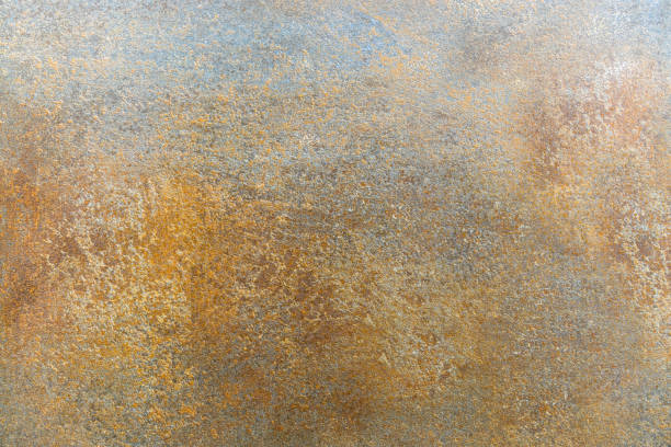 istock Rusty metal surface texture background with corrosion and cracks 1387342563