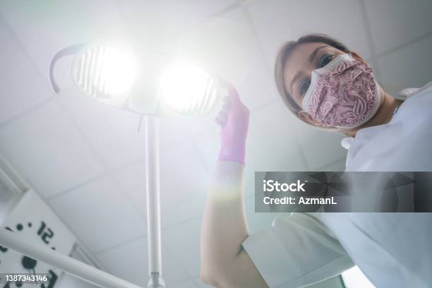 Professional Female Dentist During Her Work Stock Photo - Download Image Now - 25-29 Years, Adult, Adults Only