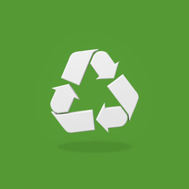 istock Recycle Symbol on Green Background 1387343227