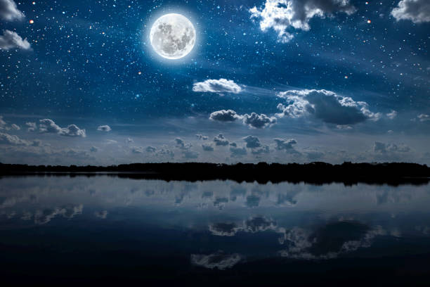 istock backgrounds night sky with stars and moon and clouds 1387343380