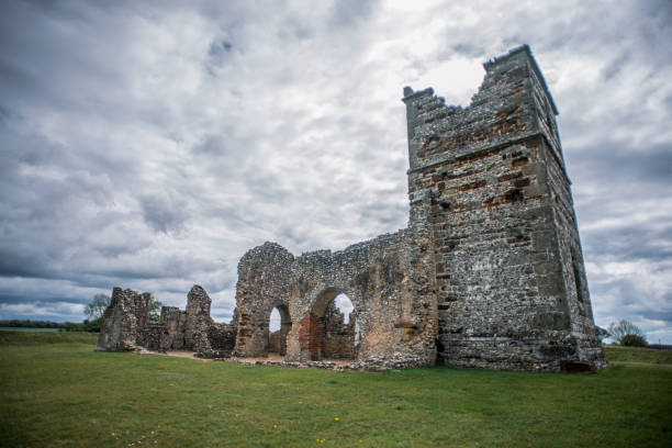 istock Ancient European church beneath dramatic skies 1387346507