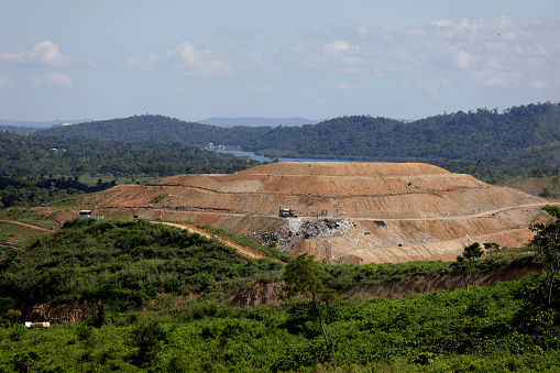 sao francisco do conde, bahia, brazil - april 29, 2019: view of the Solvi landfill in the municipality of Sao Francisco do Conde.