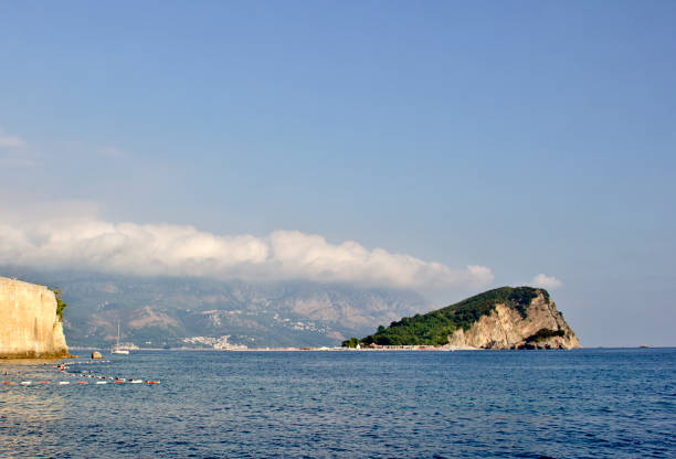 Panorama of old city Budva on Adriatic sea, Montenegro