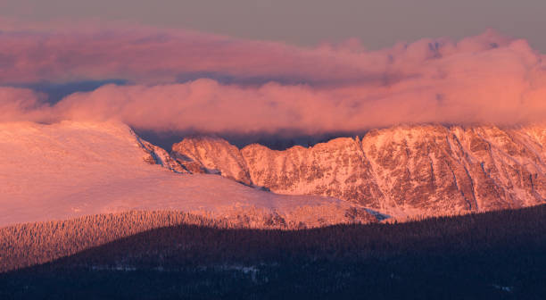 The Indian Peaks in the late Afternoon Sun, Colorado. stock photo