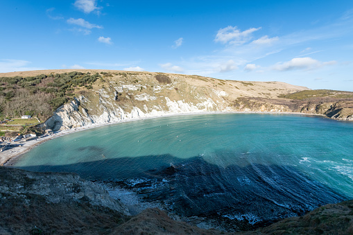 Landscape photo of Lulworth Cove on the Jurassic Coast in Dorset