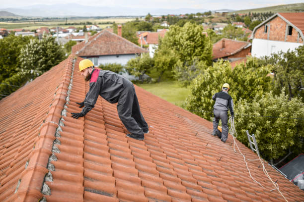 istock Bearded Worker Struggling To Keep Balance On House Roof Before Installing Solar Panel 1387355279