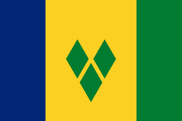 Flag of Saint Vincent and the Grenadines The Official Flag of Saint Vincent and the Grenadines as vector. flag of saint vincent and the grenadines stock illustrations