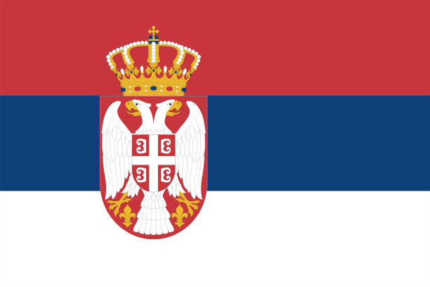 flagge von serbien - serbia stock-grafiken, -clipart, -cartoons und -symbole