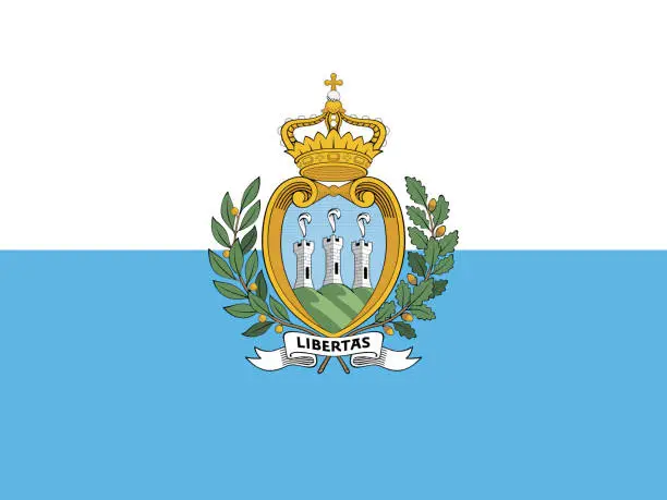 Vector illustration of Flag of San Marino