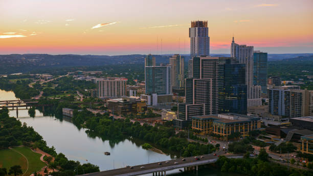 istock Colorado river passing by  downtown Austin 1387360927