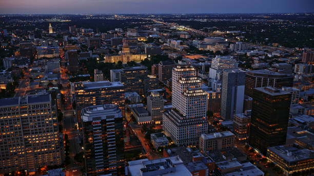 istock Texas State Capitol Building surrounded by modern buildings 1387360963