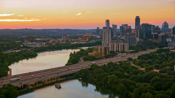 istock Austin harbour bridge over Colorado river 1387360983