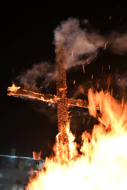 Vieste, Umbria, Italy: The Fanoja di San Giuseppe is a historical re-enactment of the traditional bonfire (Fanoja) lit on the nights close to the feast of St. Joseph on March 19th