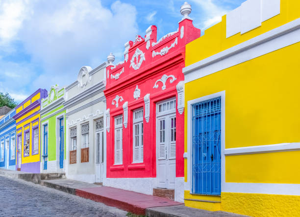 Colonial houses from Olinda stock photo