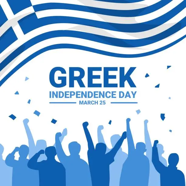 Vector illustration of Greek Independence Day, celebrated every 25 March. vector illustration.