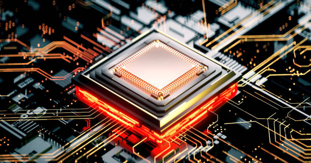 istock 3D rendering of cyberpunk AI. Circuit board. Technology background. Central Computer Processors CPU and GPU concept. Motherboard digital chip. Tech science background. 1387379927