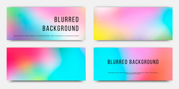 ilustrações de stock, clip art, desenhos animados e ícones de set of abstract rectangular horizontal banners. blurred backgrounds in tie dye style . vector illustrations - tie die