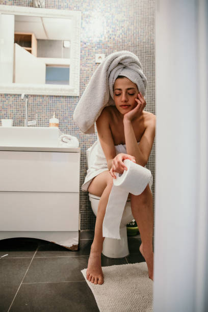 istock Taking a pee in the morning on the toilet 1387401599