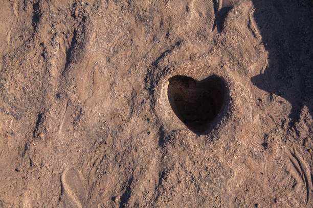 Heart made of stones on concrete background