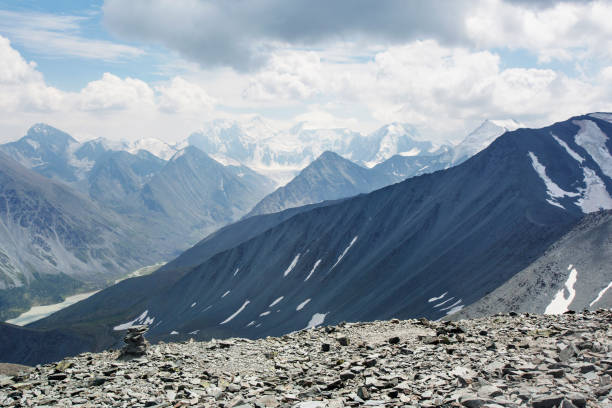 View from the pass Karaturek. Beluha Mountain, Altai, Russia stock photo