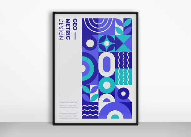 Vector illustration of Abstract Geometric Style Poster Template