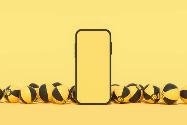 istock Blank screen mobile smart phone summer beach holiday travel background 1387413833