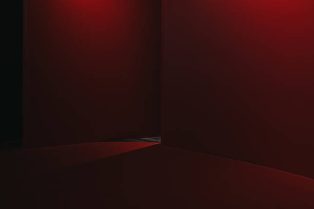 istock Light effects on the walls of red abstract buildings 1387416913